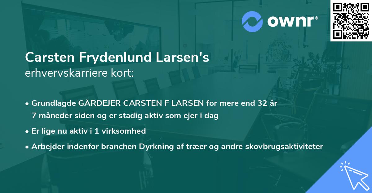 Carsten Frydenlund Larsen's erhvervskarriere kort