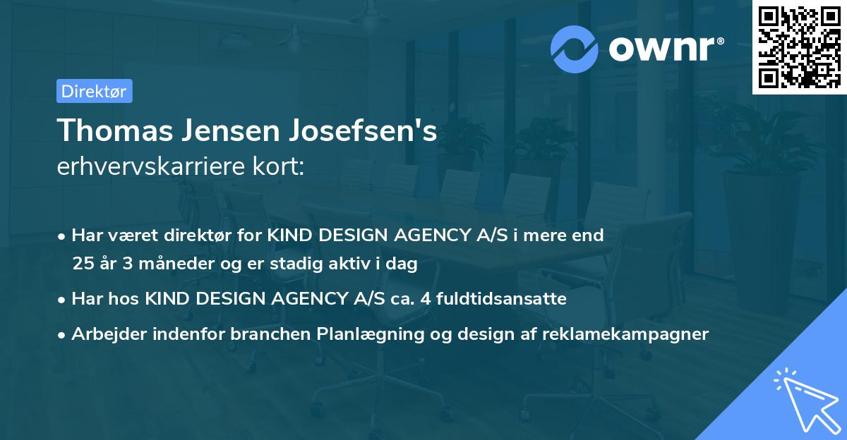 Thomas Jensen Josefsen's erhvervskarriere kort