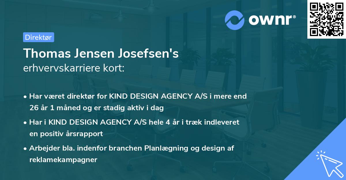 Thomas Jensen Josefsen's erhvervskarriere kort