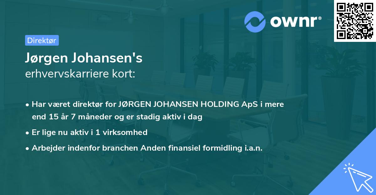 Jørgen Johansen's erhvervskarriere kort