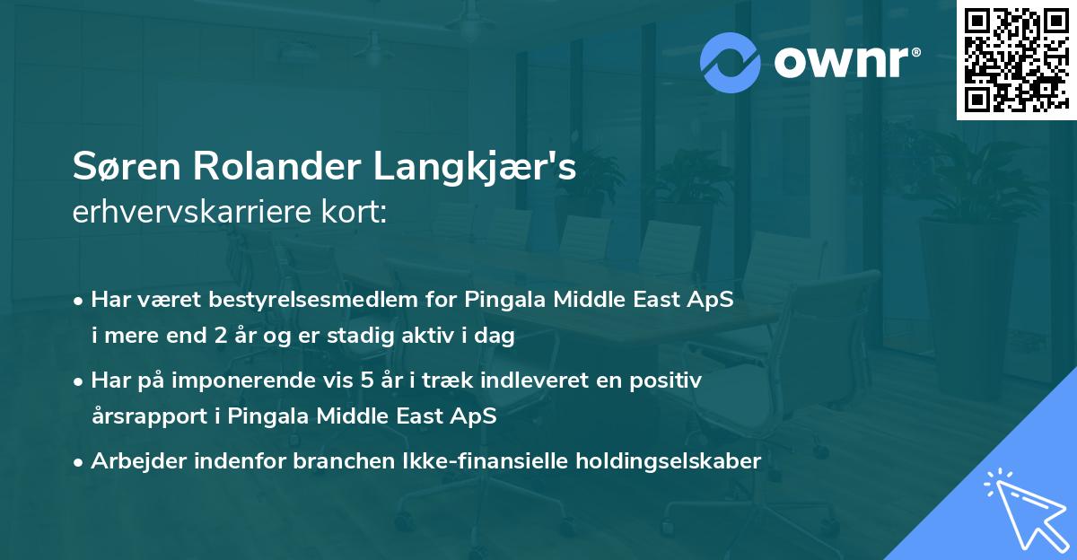 Søren Rolander Langkjær's erhvervskarriere kort
