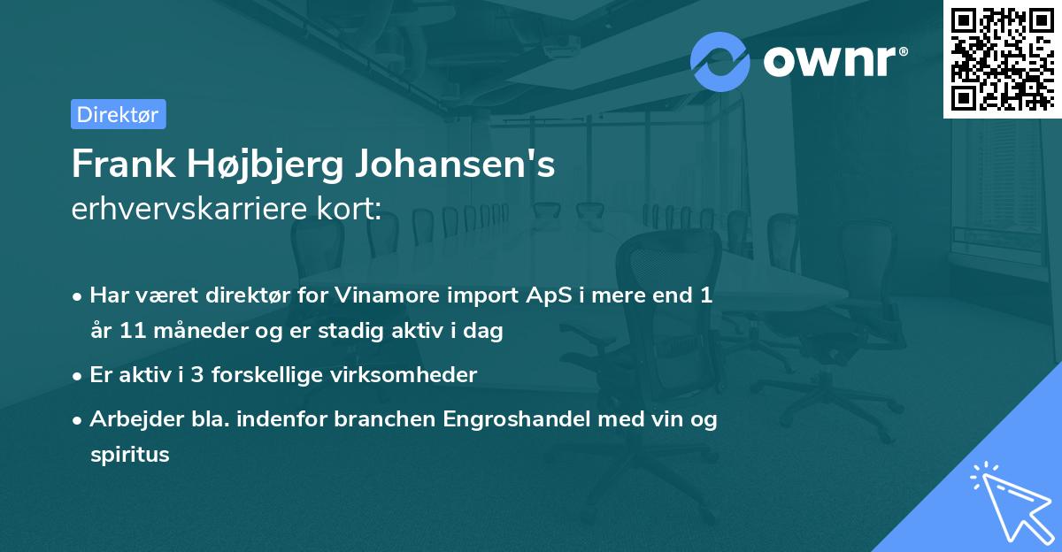 Frank Højbjerg Johansen's erhvervskarriere kort