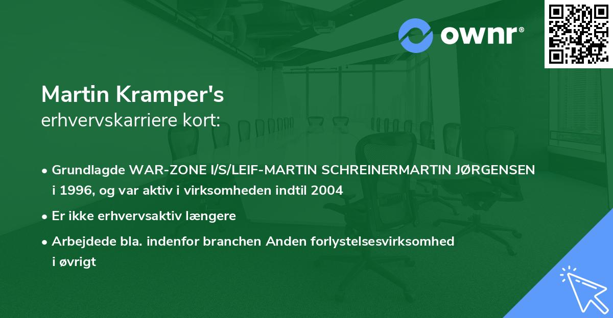 Martin Kramper's erhvervskarriere kort
