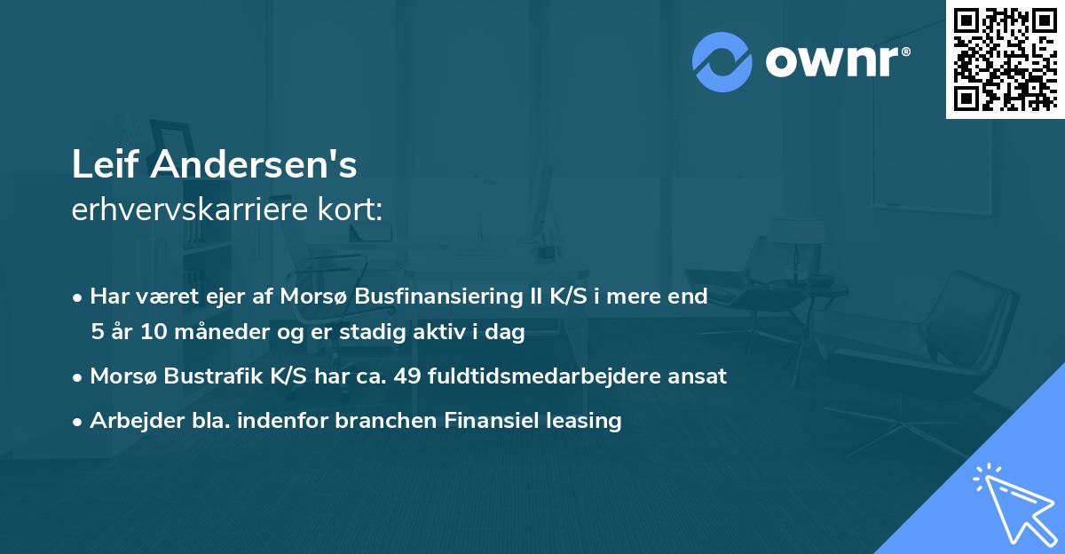 Leif Andersen's erhvervskarriere kort