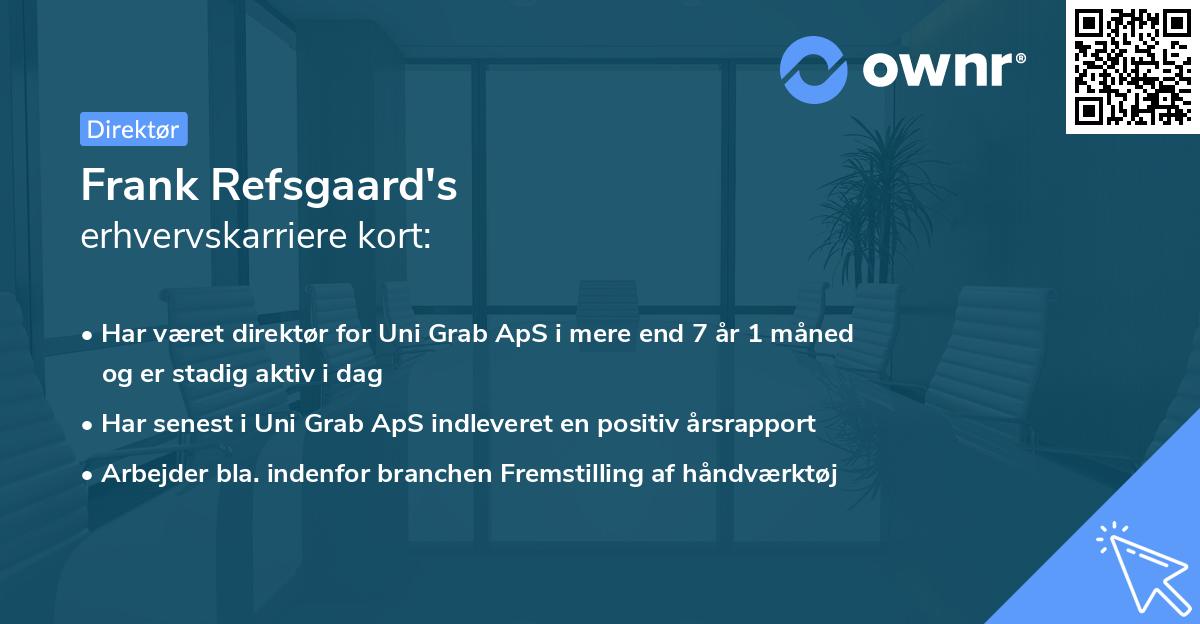Frank Refsgaard's erhvervskarriere kort