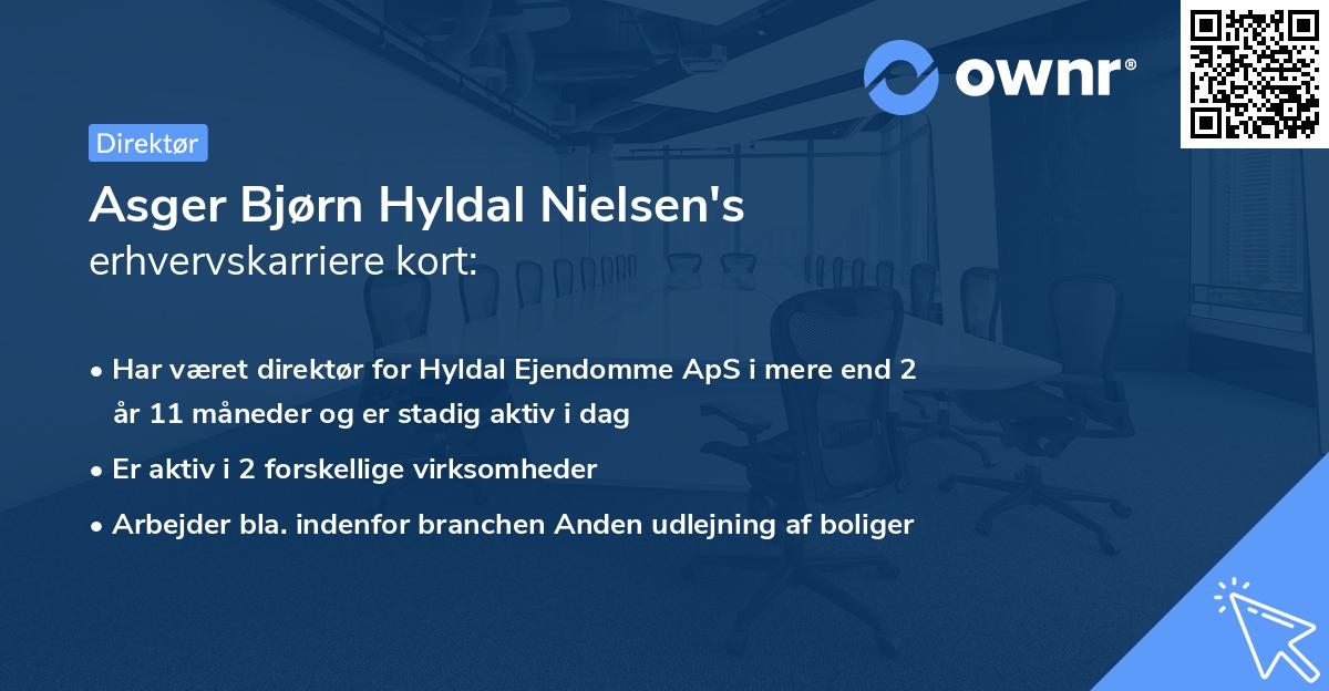 Asger Bjørn Hyldal Nielsen's erhvervskarriere kort
