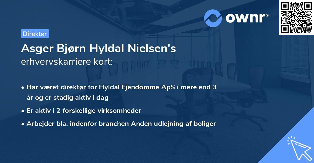 Asger Bjørn Hyldal Nielsen's erhvervskarriere kort