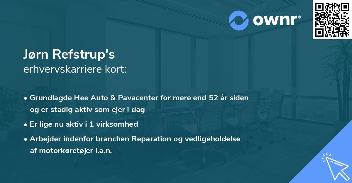 Jørn Refstrup's erhvervskarriere kort