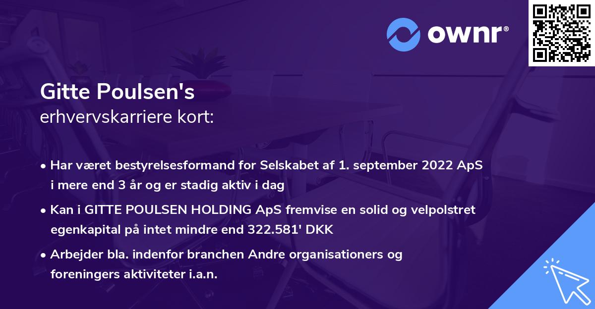 Gitte Poulsen's erhvervskarriere kort