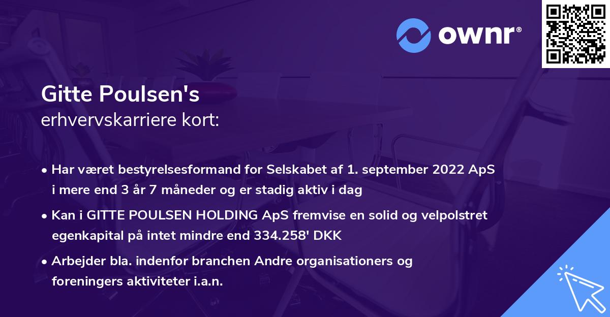 Gitte Poulsen's erhvervskarriere kort