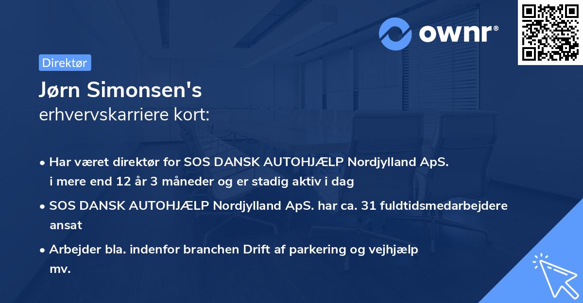 Jørn Simonsen's erhvervskarriere kort