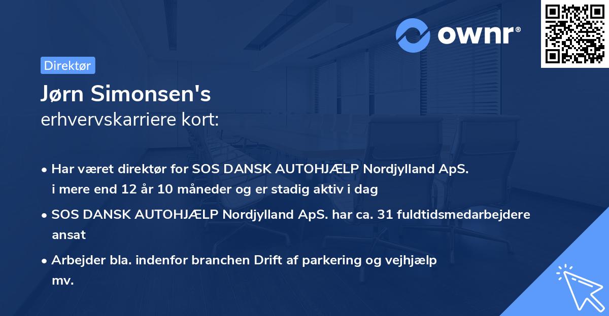 Jørn Simonsen's erhvervskarriere kort
