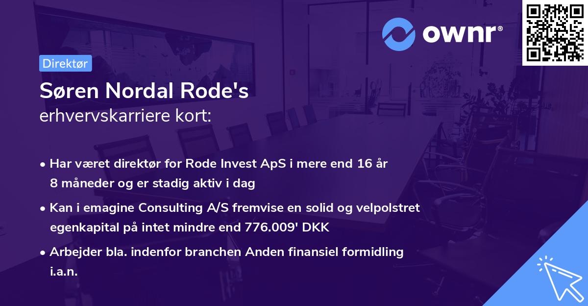 Søren Nordal Rode's erhvervskarriere kort