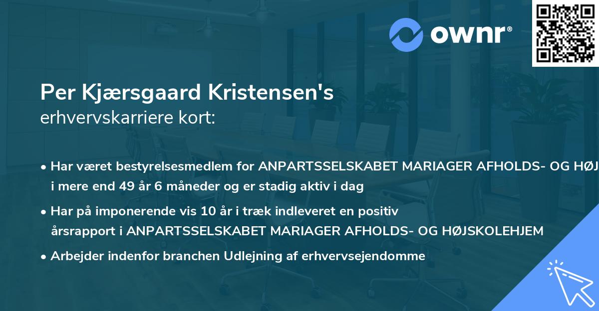 Per Kjærsgaard Kristensen's erhvervskarriere kort