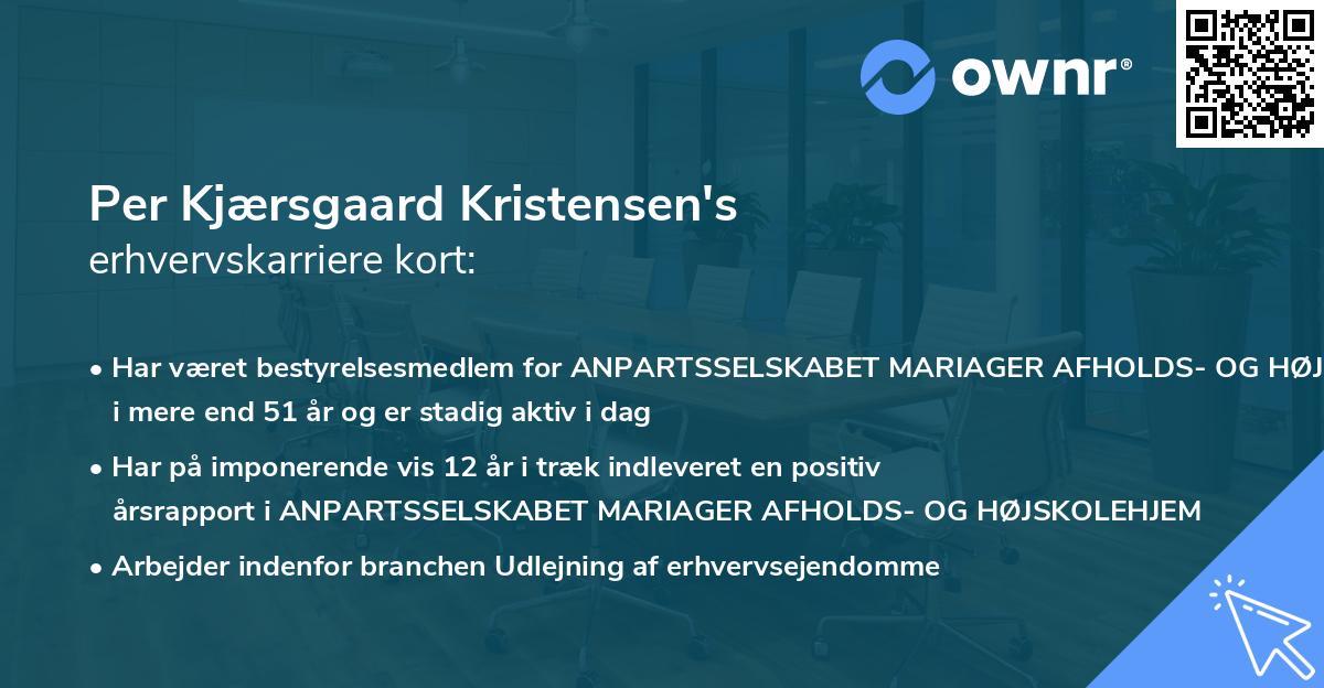 Per Kjærsgaard Kristensen's erhvervskarriere kort
