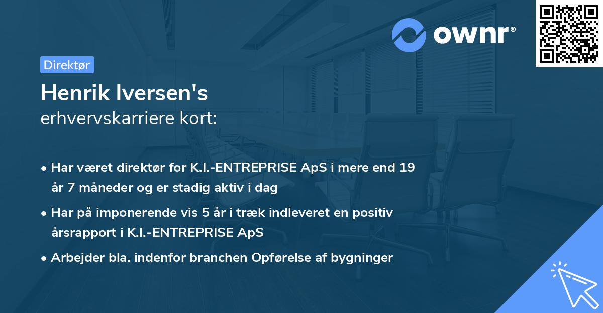 Henrik Iversen's erhvervskarriere kort