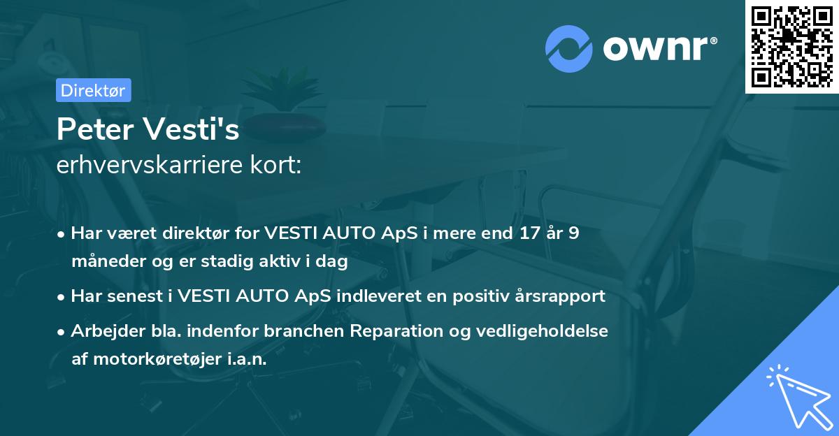 Peter Vesti's erhvervskarriere kort