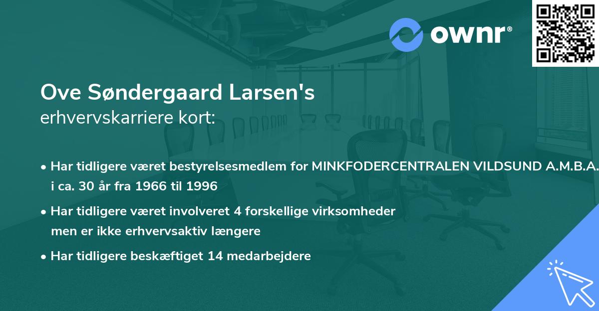 Ove Søndergaard Larsen's erhvervskarriere kort