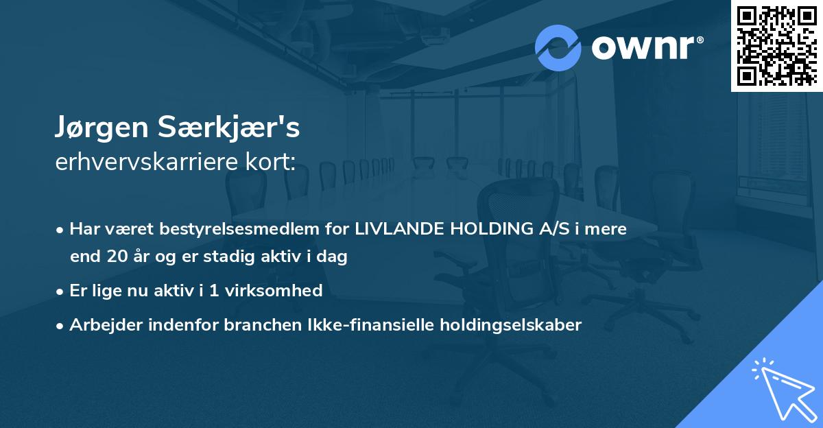 Jørgen Særkjær's erhvervskarriere kort
