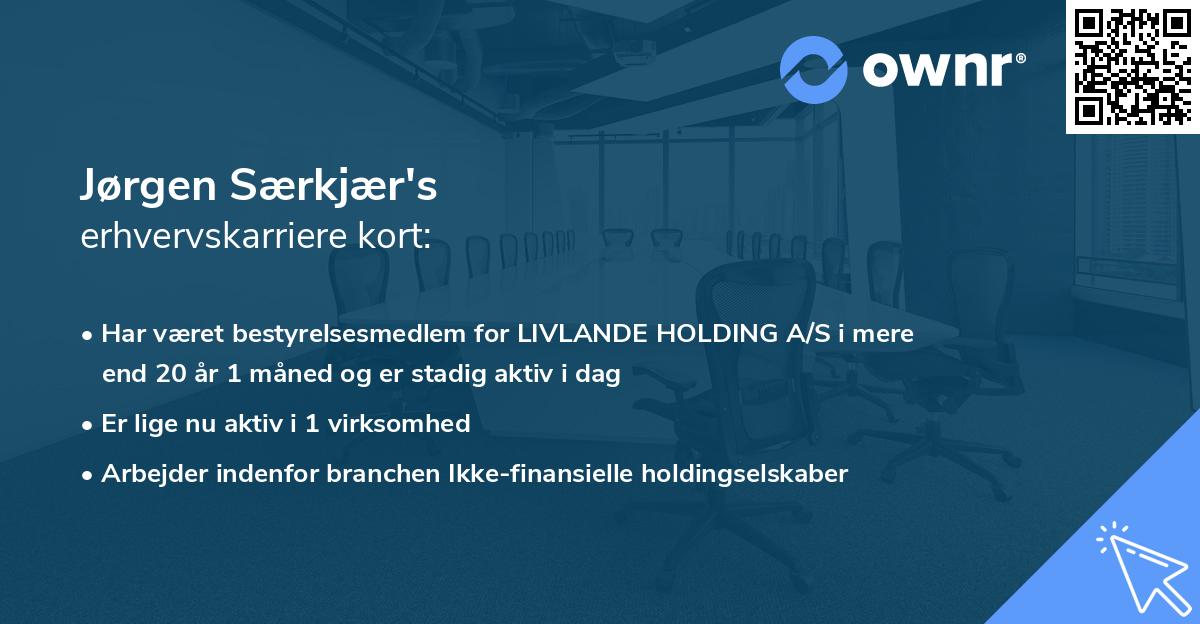 Jørgen Særkjær's erhvervskarriere kort
