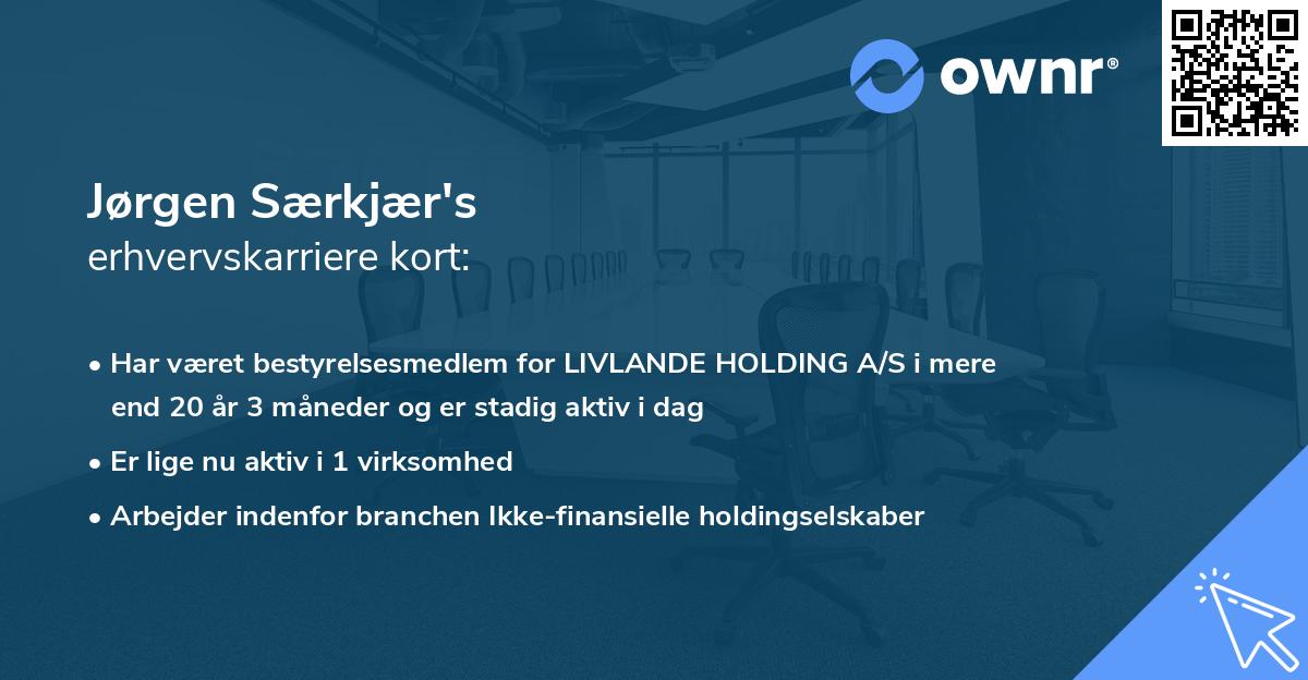 Jørgen Særkjær's erhvervskarriere kort