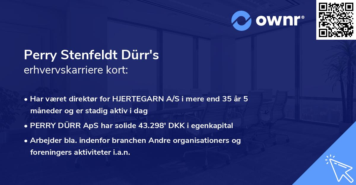 Perry Stenfeldt Dürr's erhvervskarriere kort