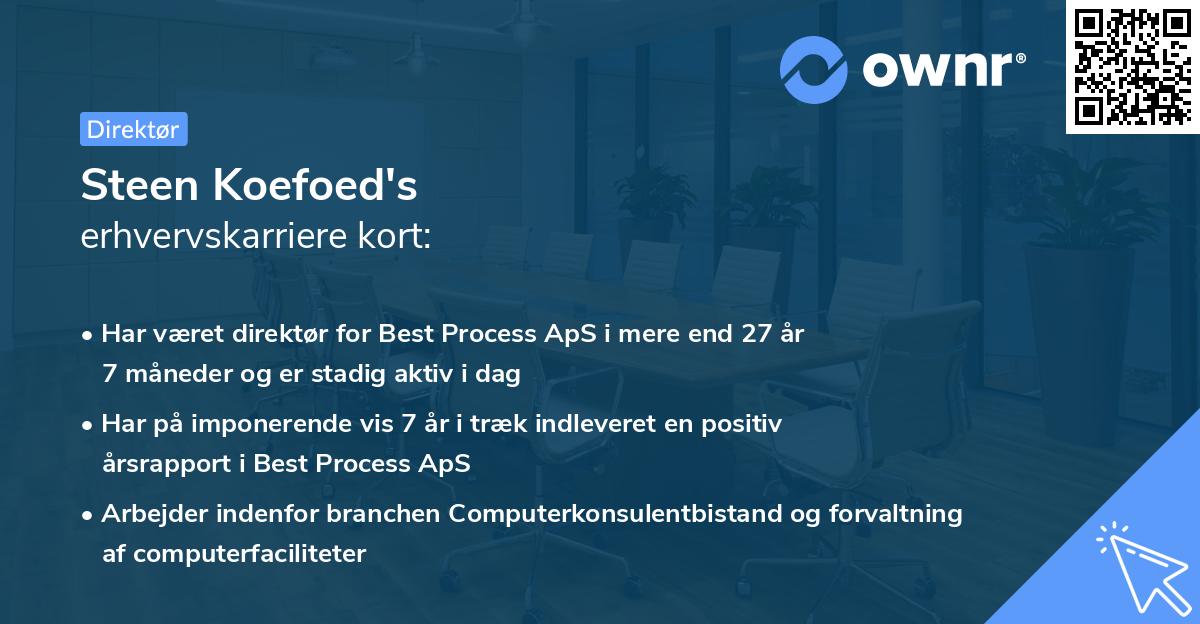 Steen Koefoed's erhvervskarriere kort