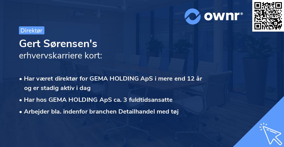Gert Sørensen's erhvervskarriere kort