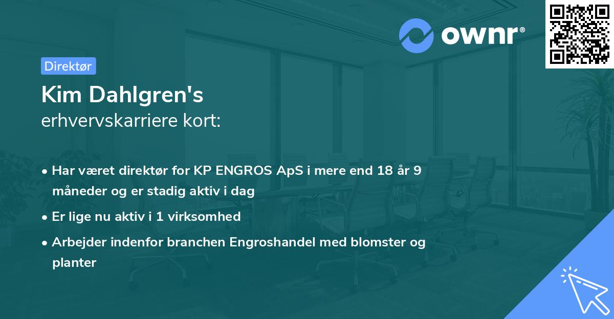 Kim Dahlgren's erhvervskarriere kort