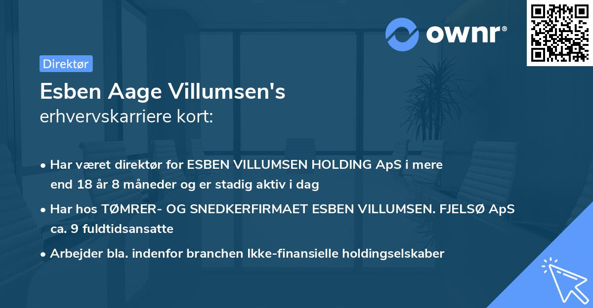 Esben Aage Villumsen's erhvervskarriere kort