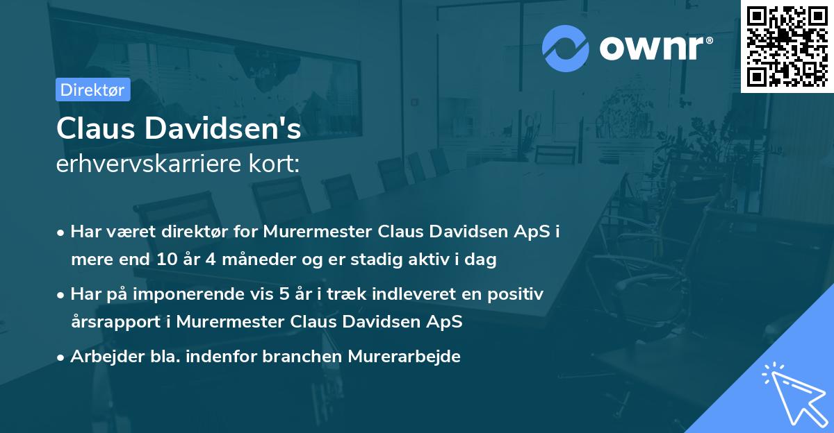 Claus Davidsen's erhvervskarriere kort