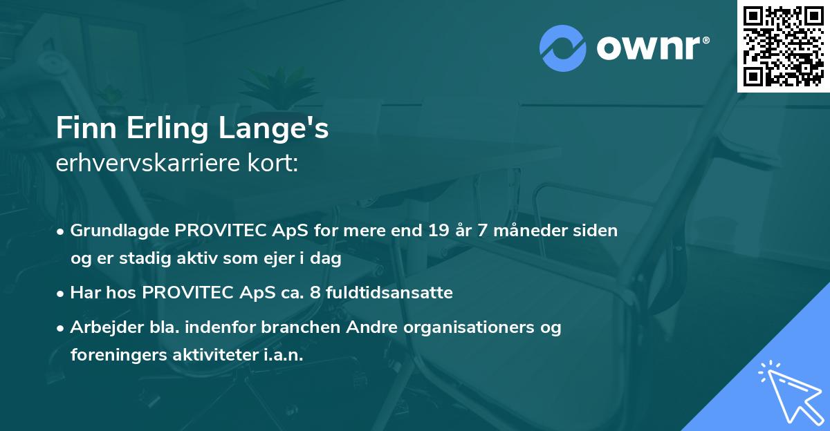 Finn Erling Lange's erhvervskarriere kort