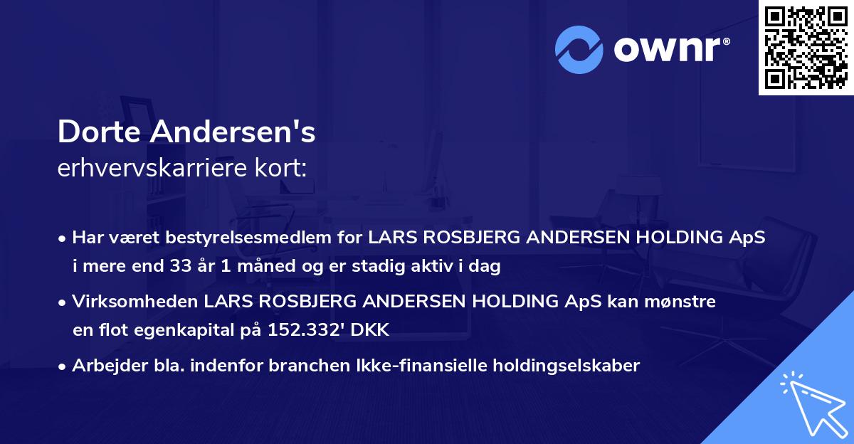 Dorte Andersen's erhvervskarriere kort