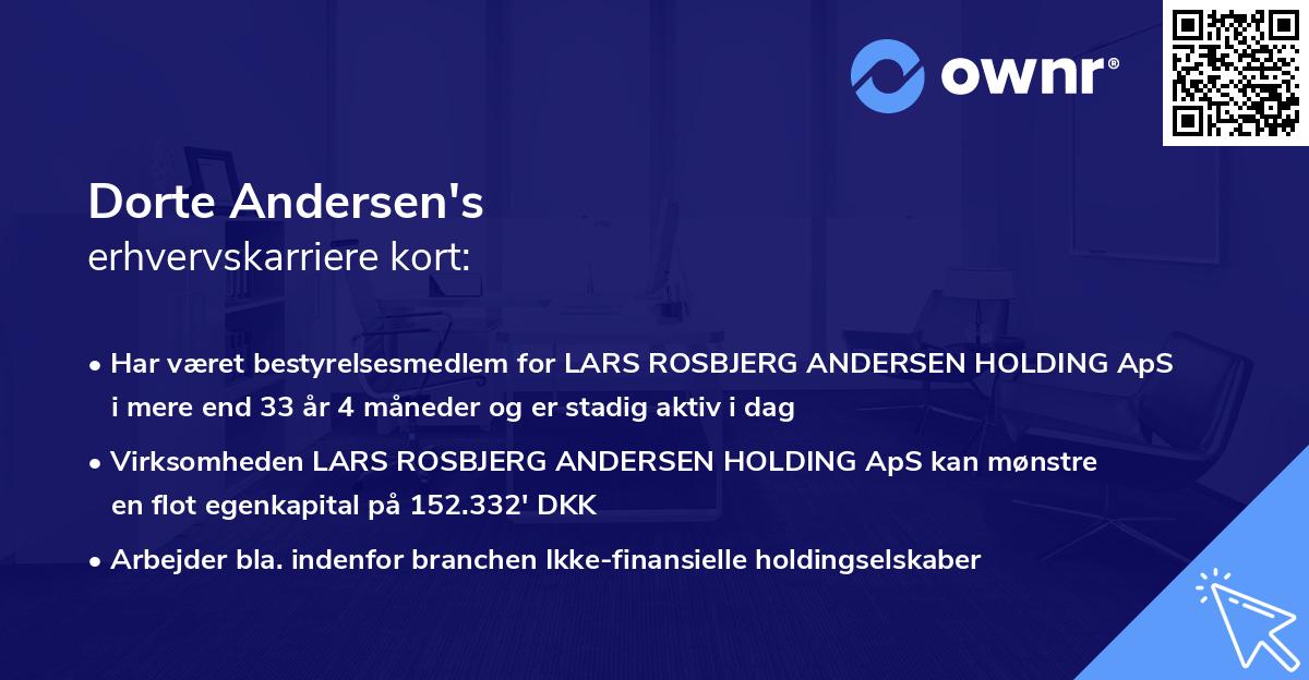 Dorte Andersen's erhvervskarriere kort
