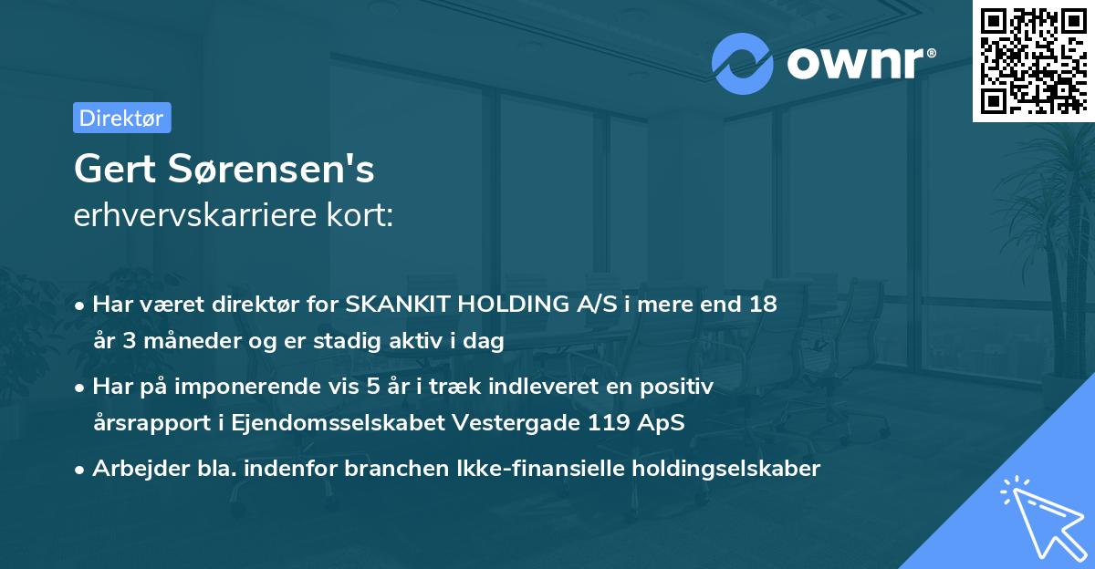 Gert Sørensen's erhvervskarriere kort