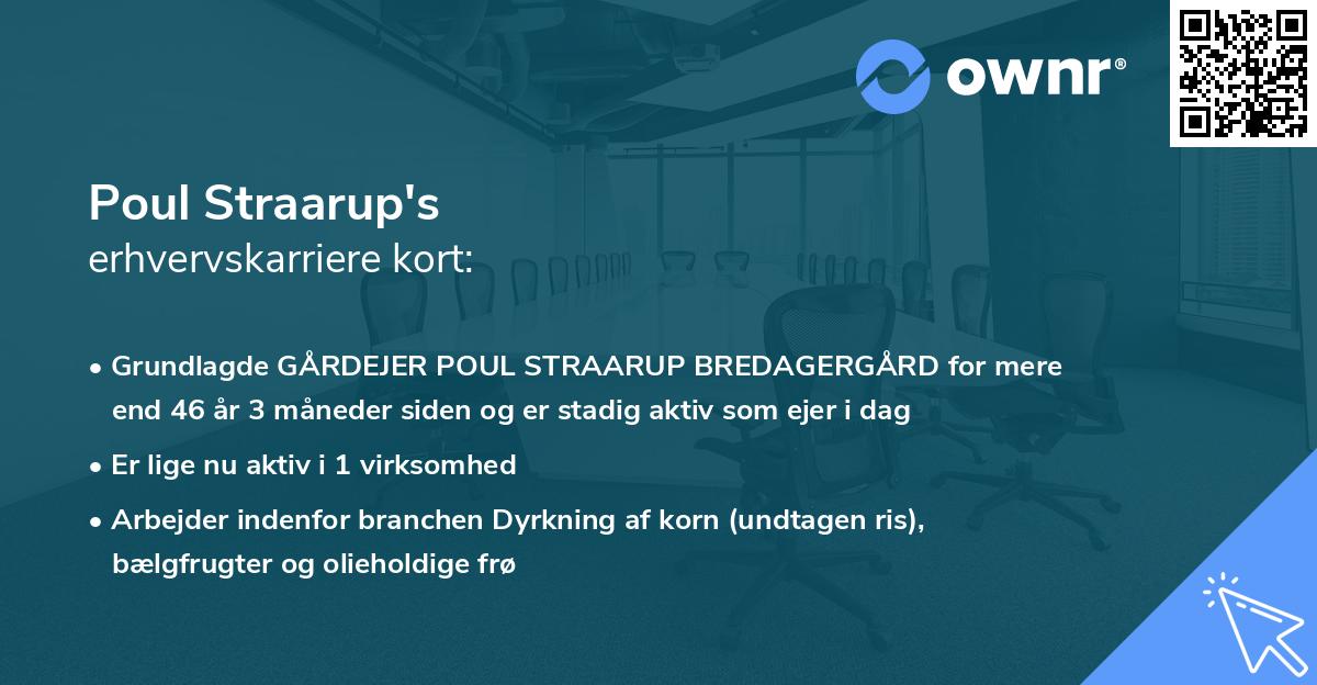 Poul Straarup's erhvervskarriere kort