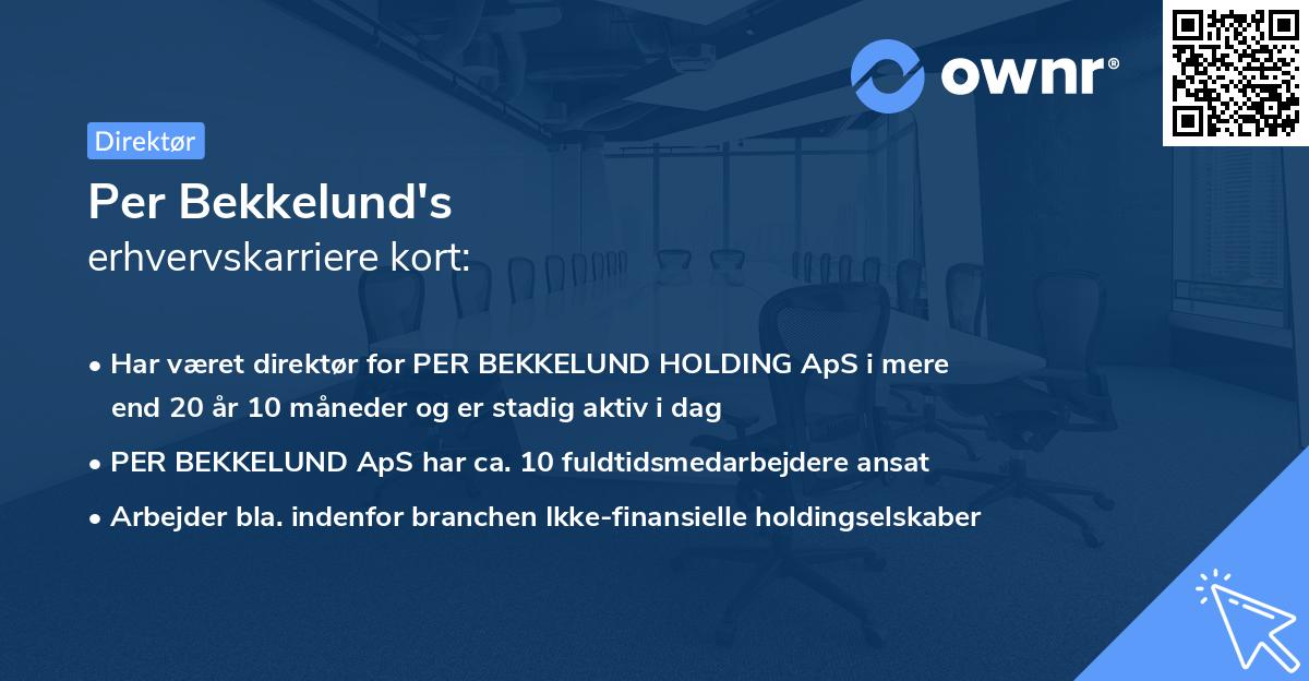Per Bekkelund's erhvervskarriere kort