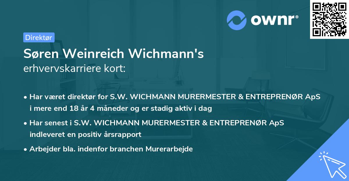 Søren Weinreich Wichmann's erhvervskarriere kort