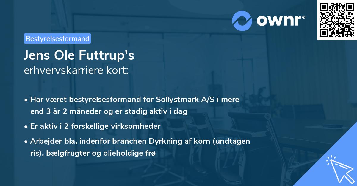 Jens Ole Futtrup's erhvervskarriere kort