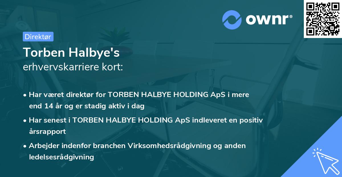 Torben Halbye's erhvervskarriere kort