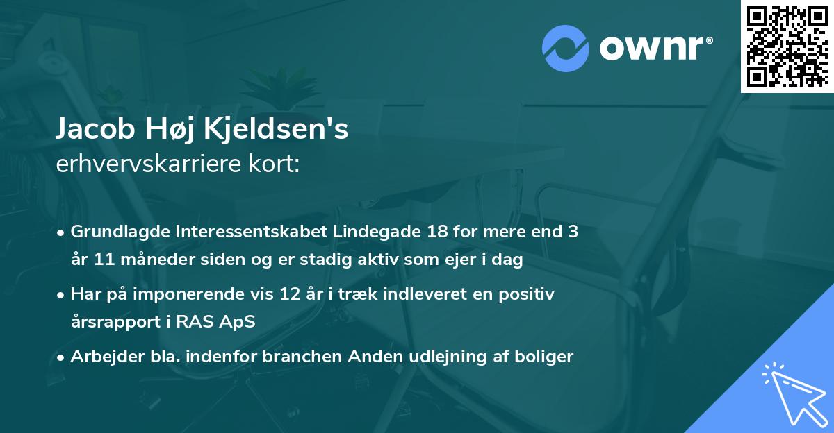 Jacob Høj Kjeldsen's erhvervskarriere kort