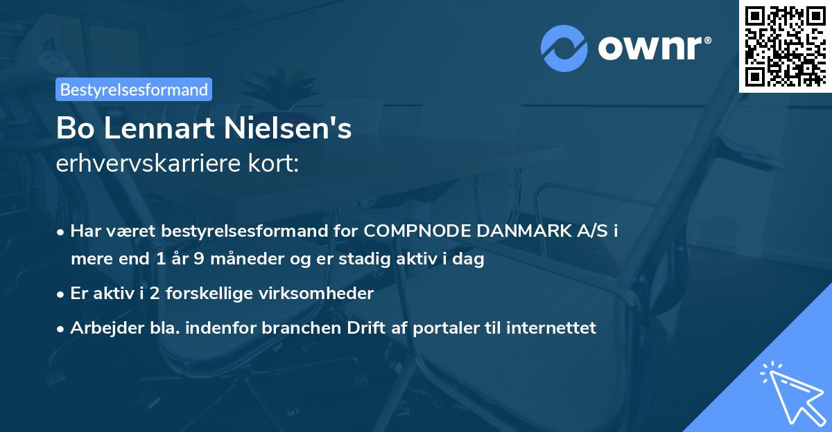 Bo Lennart Nielsen's erhvervskarriere kort