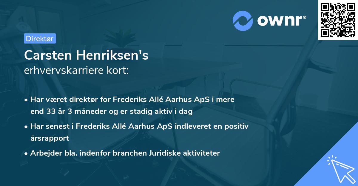 Carsten Henriksen's erhvervskarriere kort