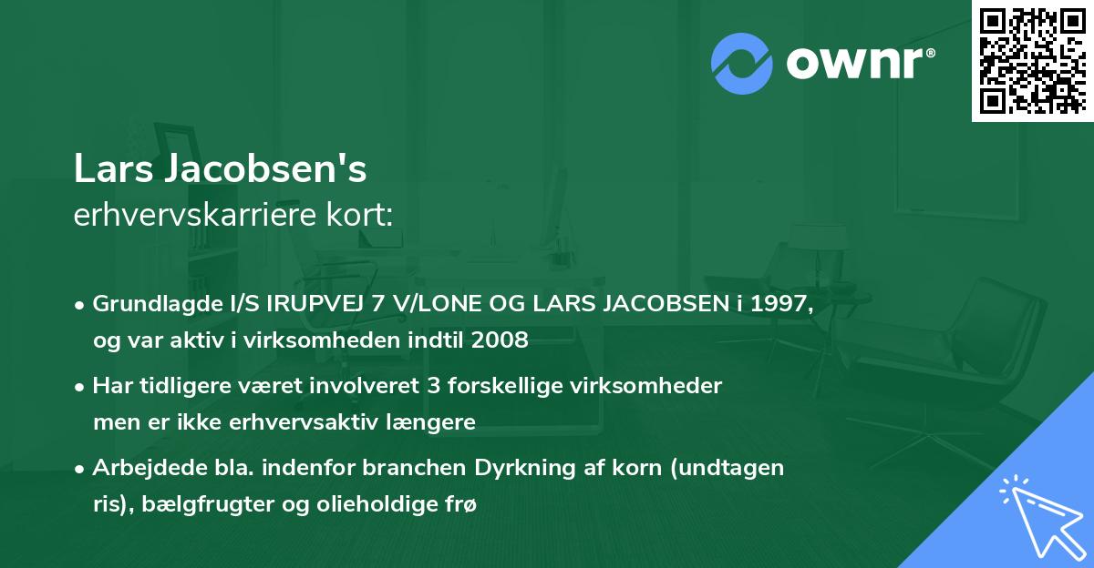 Lars Jacobsen's erhvervskarriere kort