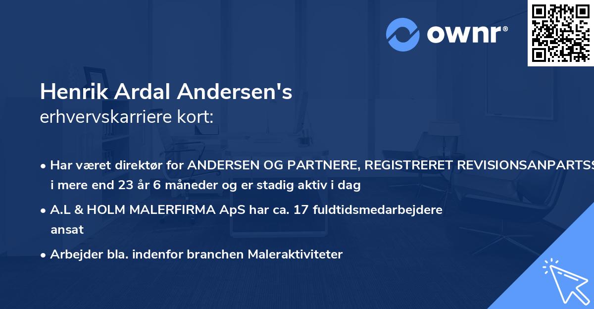 Henrik Ardal Andersen's erhvervskarriere kort