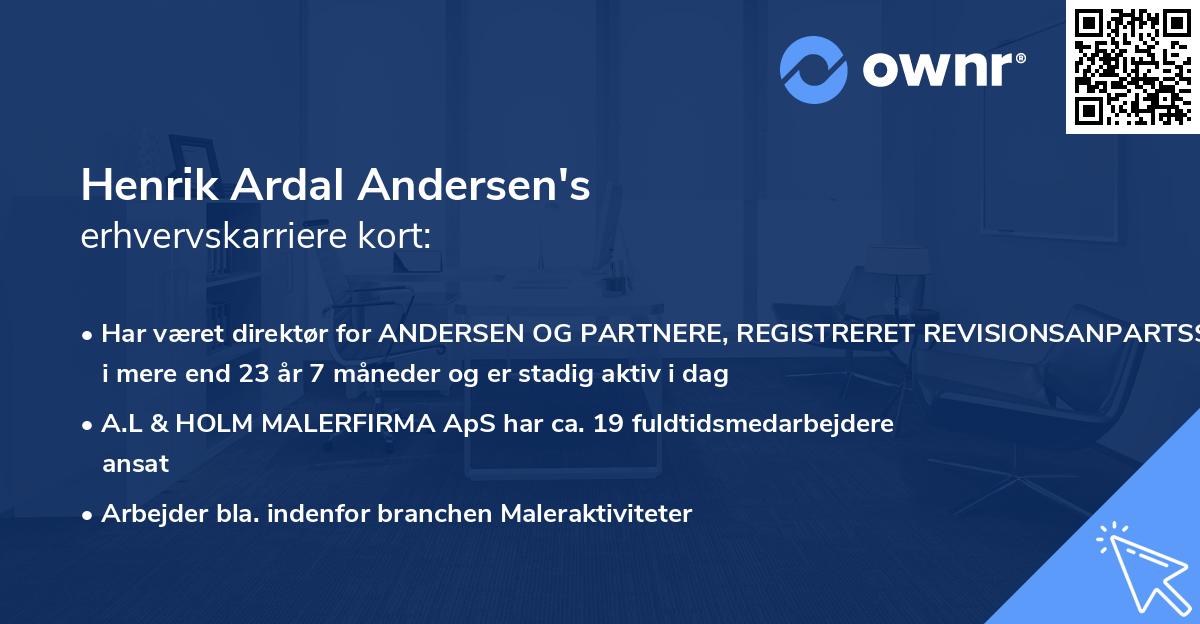Henrik Ardal Andersen's erhvervskarriere kort