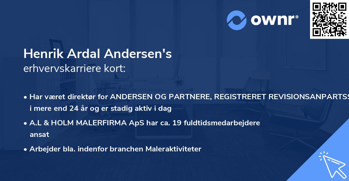 Henrik Ardal Andersen's erhvervskarriere kort