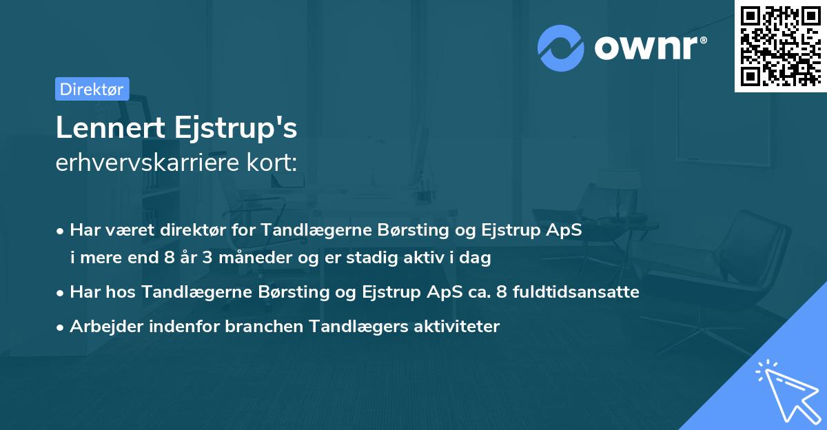 Lennert Ejstrup's erhvervskarriere kort