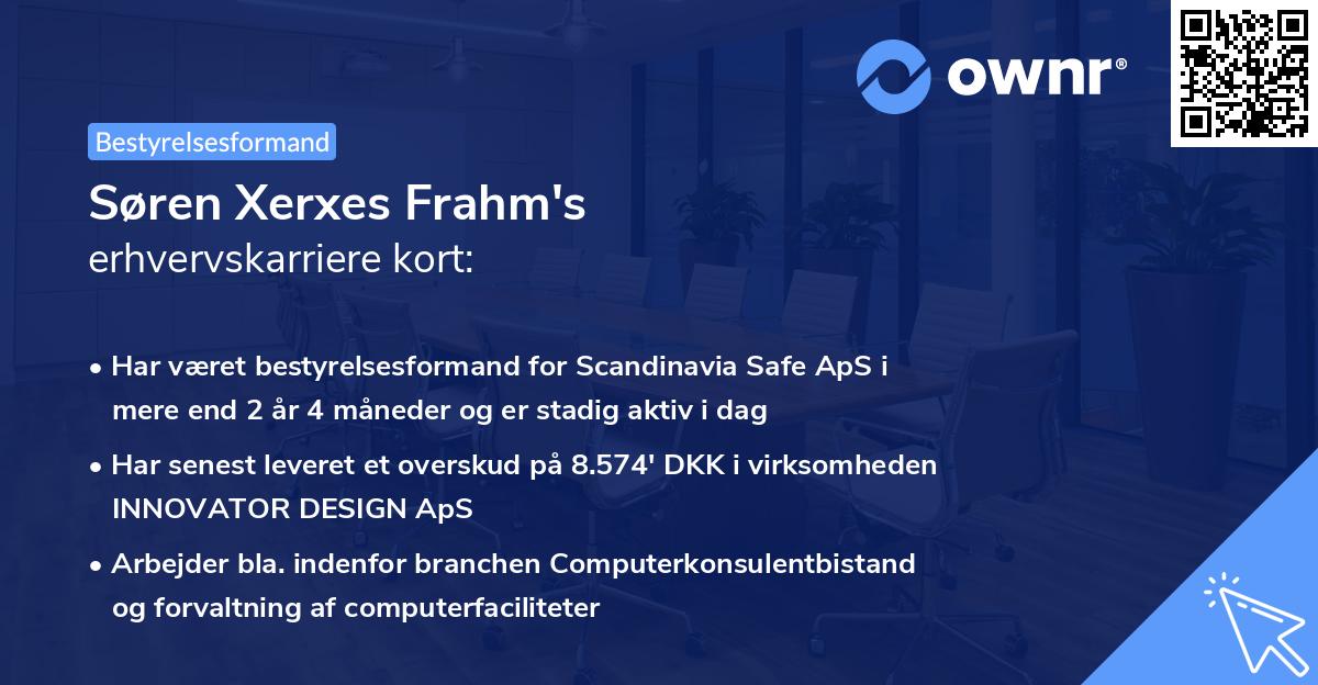 Søren Xerxes Frahm's erhvervskarriere kort