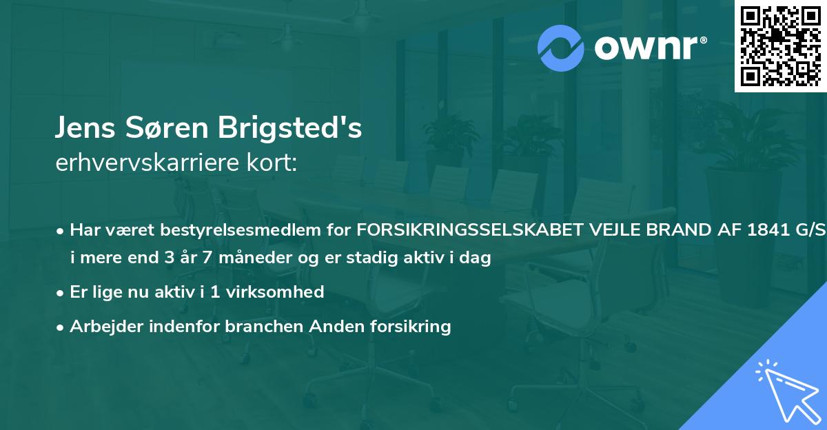 Jens Søren Brigsted's erhvervskarriere kort